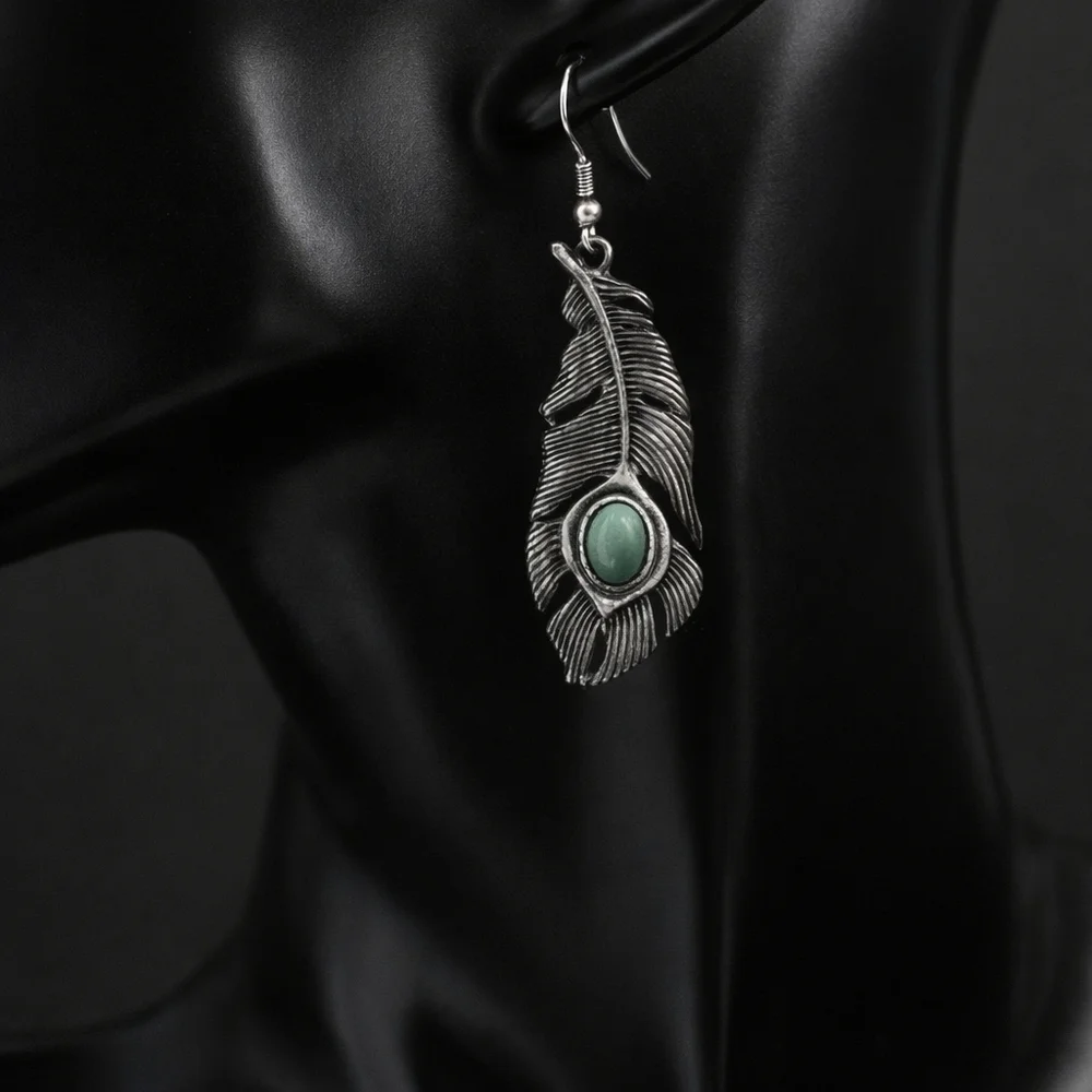 BOHO or Native America Style Vintage Silver Earrings.